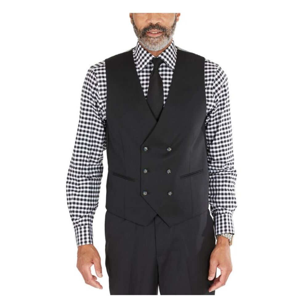 TAYION BY MONTEE HOLLAND Mens Black Single Breasted Suit Separate Blazer S